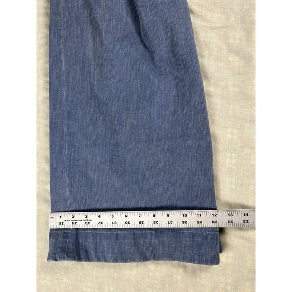 Corey Womens Sz 0 stretch denim pleated front cropped wide leg pants comfort - Picture 9 of 9
